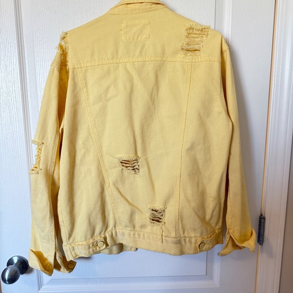 Forever 21 Yellow Ripped Jean Jacket - Picture 2 of 3